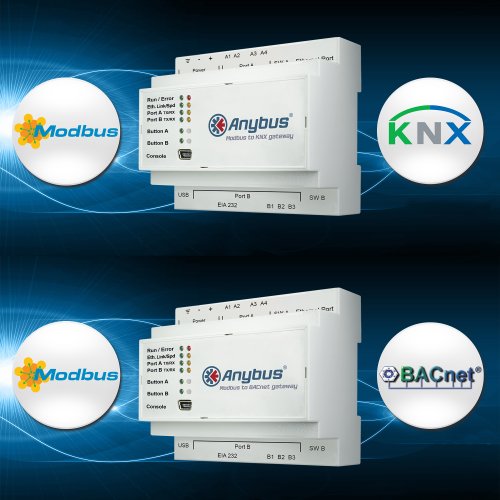 Новые шлюзы Anybus соединяют устройства Modbus с сетями BACnet или KNX